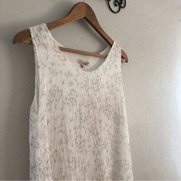 Giusy 100% silk long line shark bite hem floral cottage Core feminine NWT - Picture 3 of 7